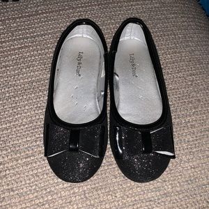 Size 11/12 Lily & Dan Little Girls Black Sparkly Dress Shoes